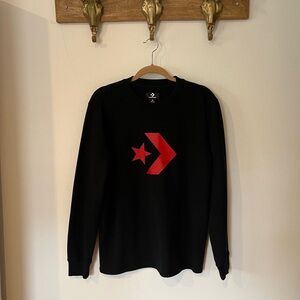 Converse Black Long Sleeve Shirt with Red Logo